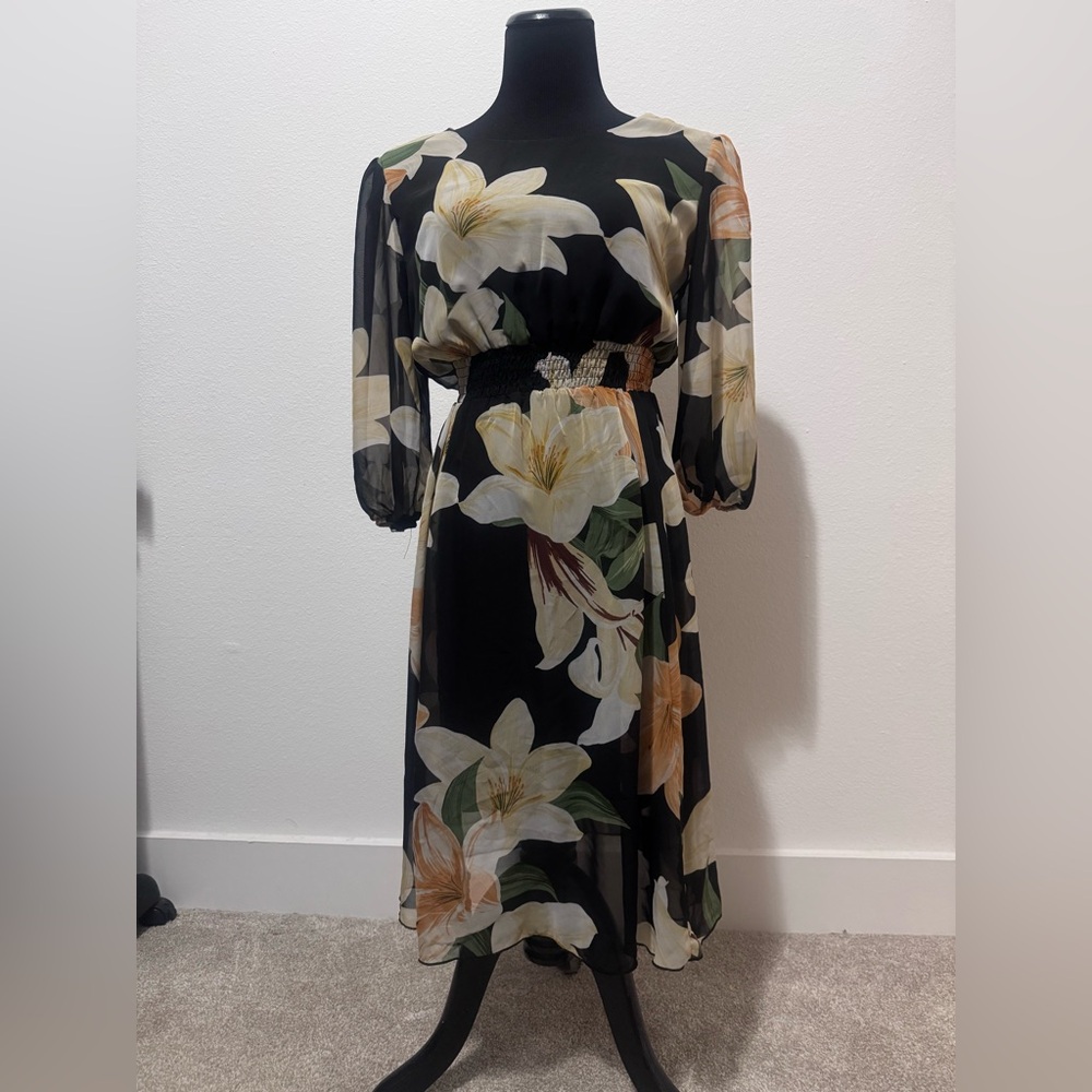 Floral Black Dress